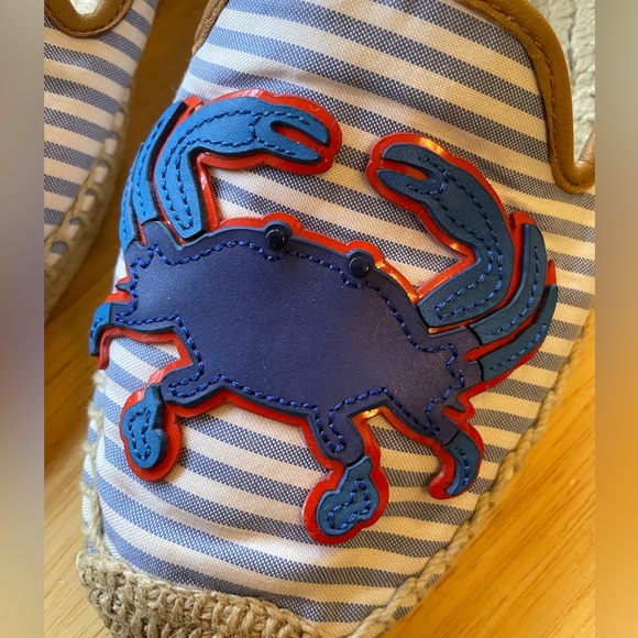 Tory Burch Crab 🦀 & Shell 🐚 Espadrilles Worn Once Size 9 - Picture 3 of 9